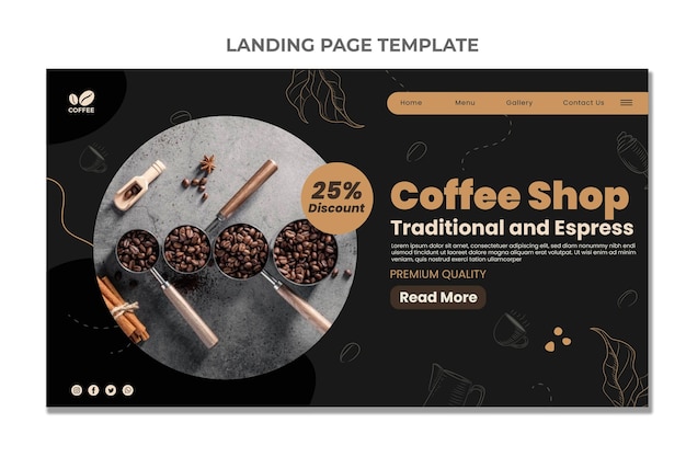 Free vector flat design of food landing page