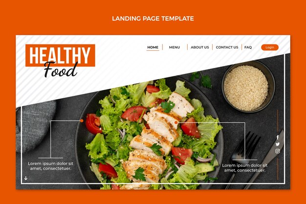 Free vector flat design food landing page