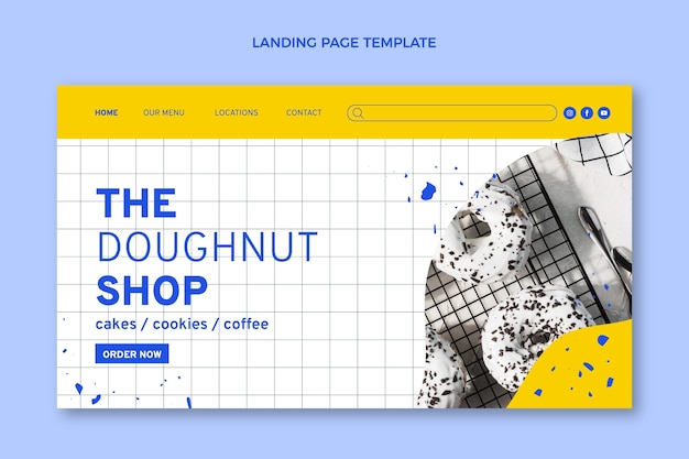 Flat design food landing page