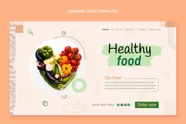 Free vector flat design food landing page