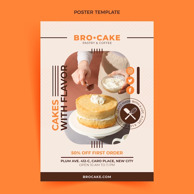 Free vector flat design food poster template