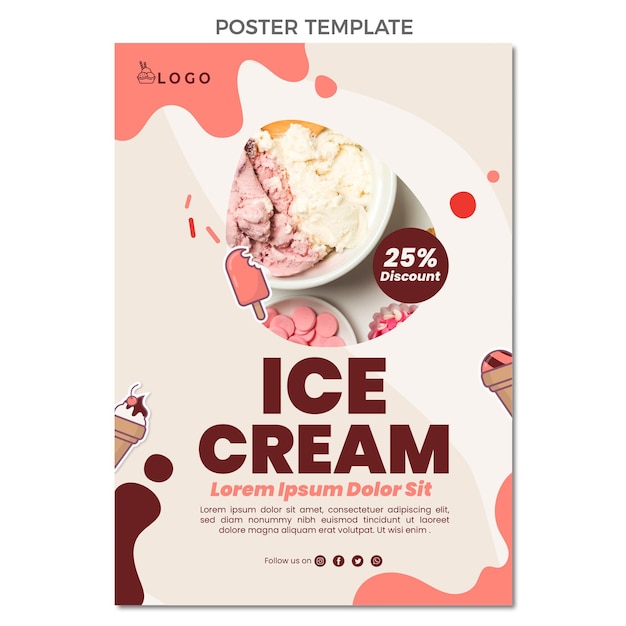 Free vector flat design of food poster