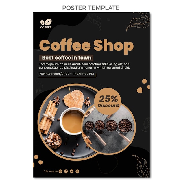 Flat design food poster free vector download