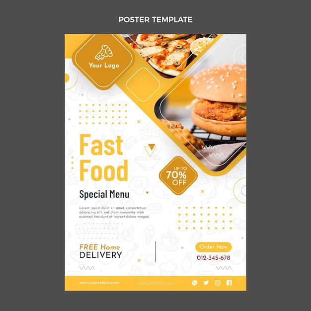 Free vector flat design of food poster