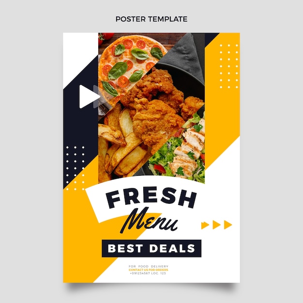 Free vector flat design food poster