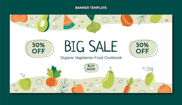 Free vector flat design food sale background