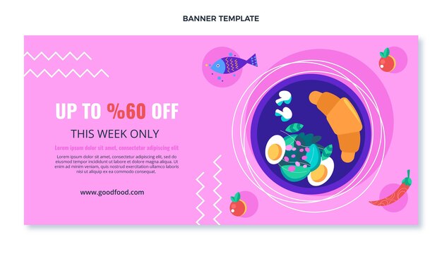 Flat design of food sale banner