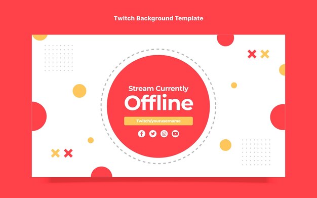 Flat design food twitch background
