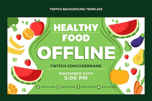 Free vector flat design food twitch background