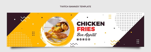 Flat design food twitch banner