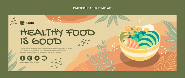 Flat design food twitter header