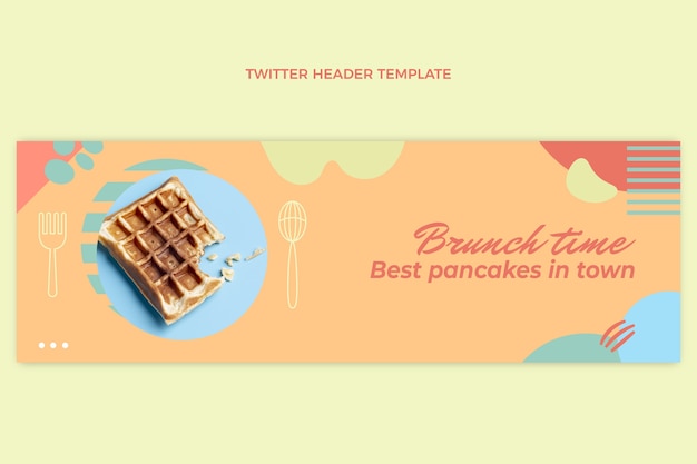 Free vector flat design food  twitter header