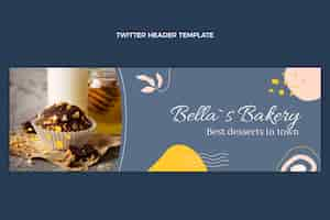 Free vector flat design food twitter header