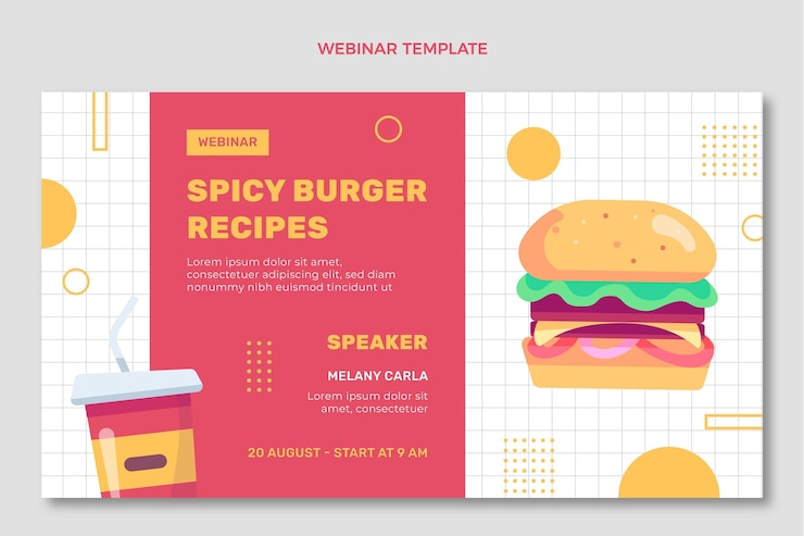 Free Vector flat design food webinar