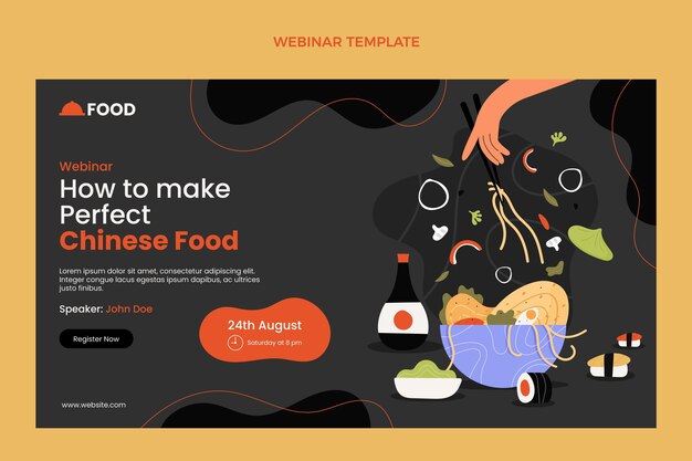 평면 디자인 음식 웨비나