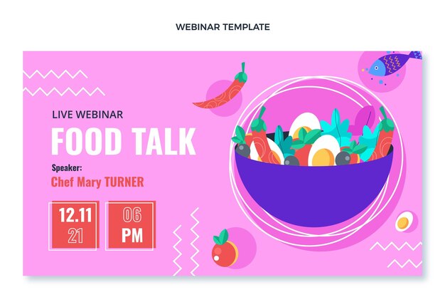 Flat design of food webinar