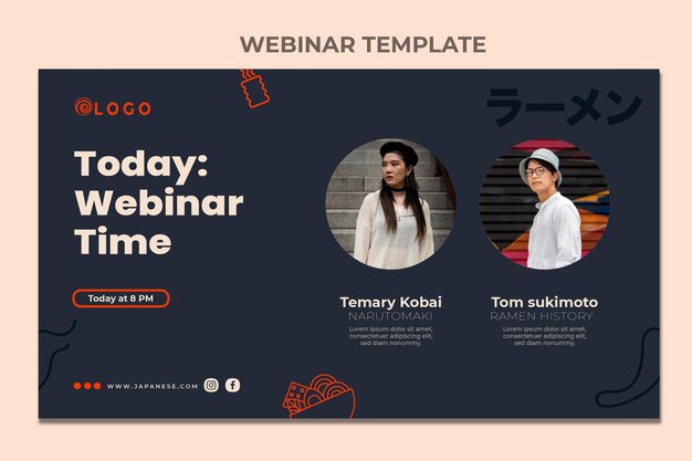 Flat design food webinar