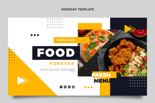 Free vector flat design food webinar