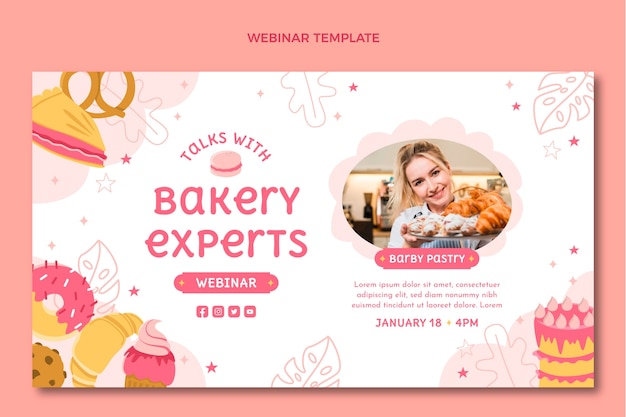 Free vector flat design food webinar