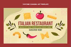 Vettore gratuito design piatto cibo canale youtube arte