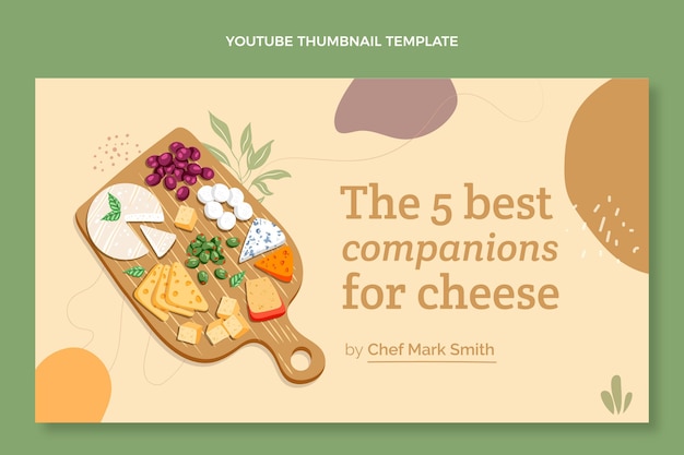 Flat design food youtube thumbnail