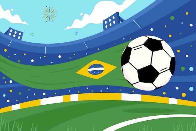 Flat Design Football Background – Free Vector Template Download