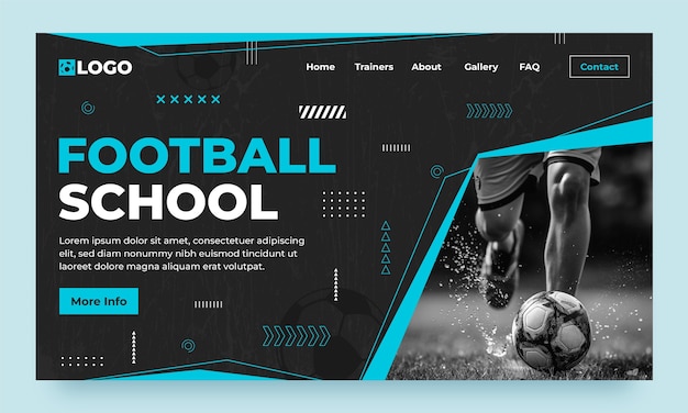 Free vector flat design football game landing page