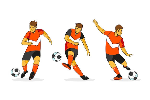 Бесплатное векторное изображение Плоский дизайн футболиста