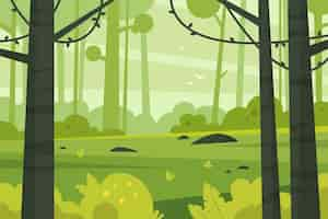 Free vector flat design forest landscape