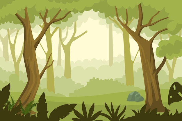 Free vector flat design forest landscape