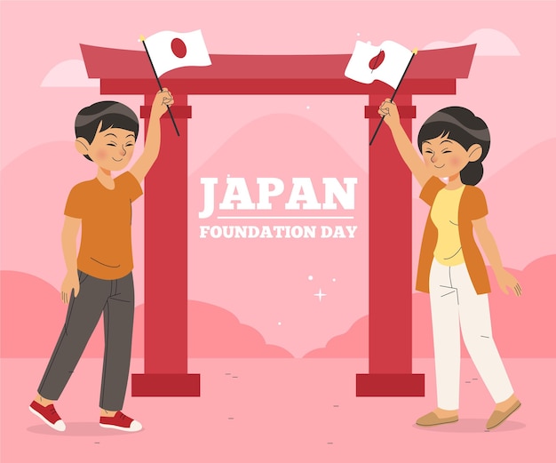 Flat design foundation day illustration