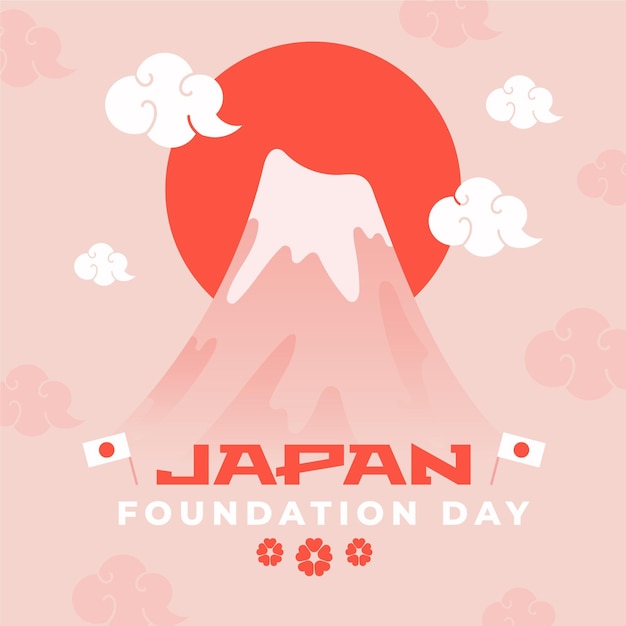 Free vector flat design foundation day japan