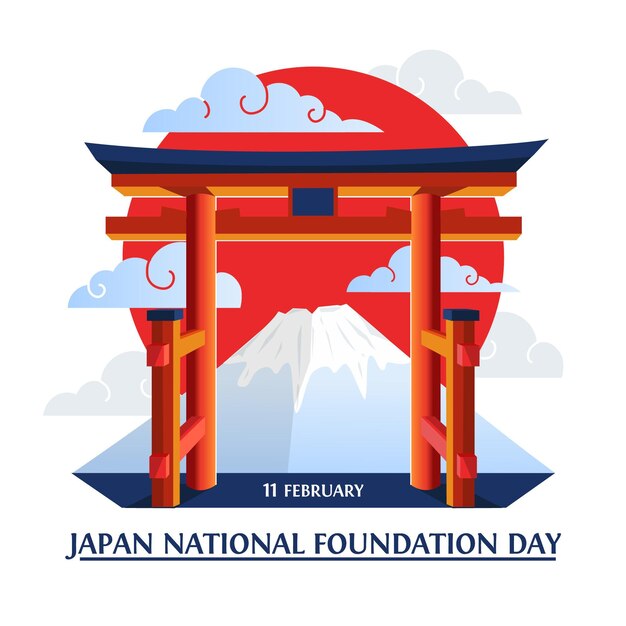 Flat design foundation day japan