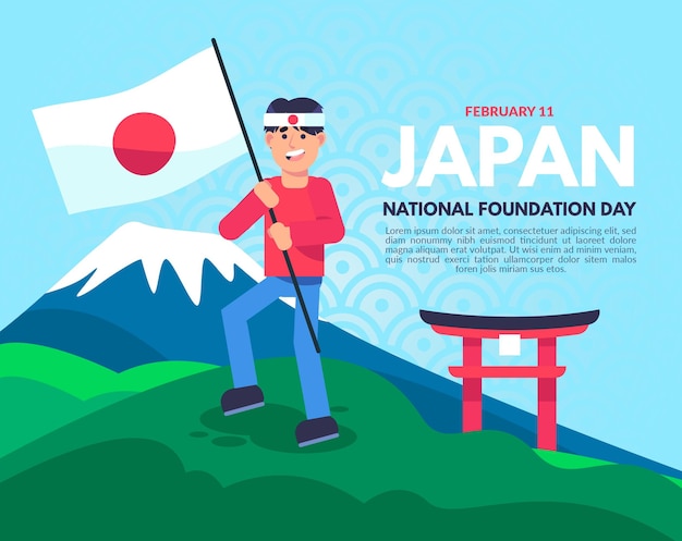 Flat design foundation day japan