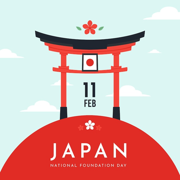 Free vector flat design foundation day japan