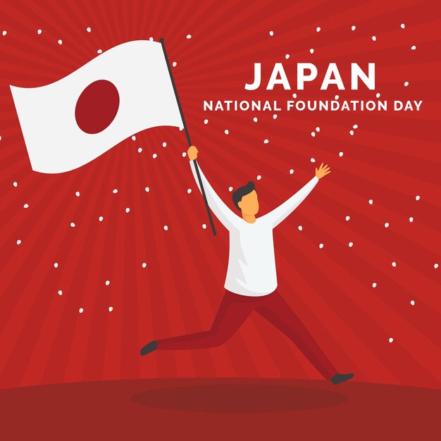 Flat design foundation day japan