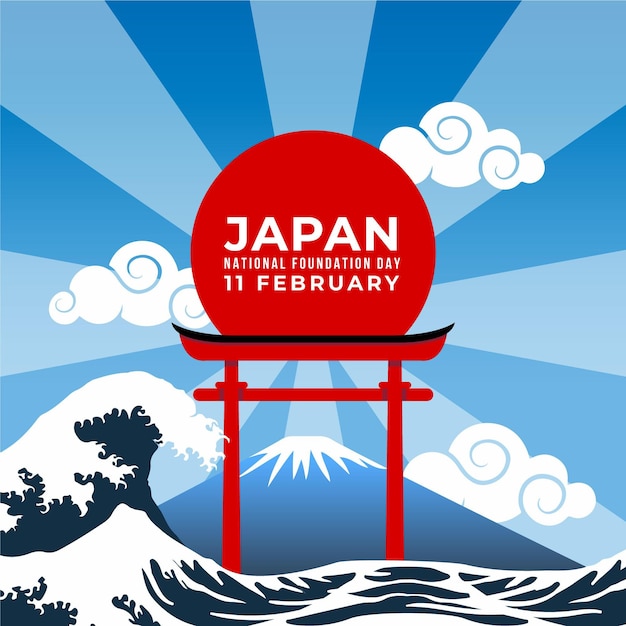 Free vector flat design foundation day japan