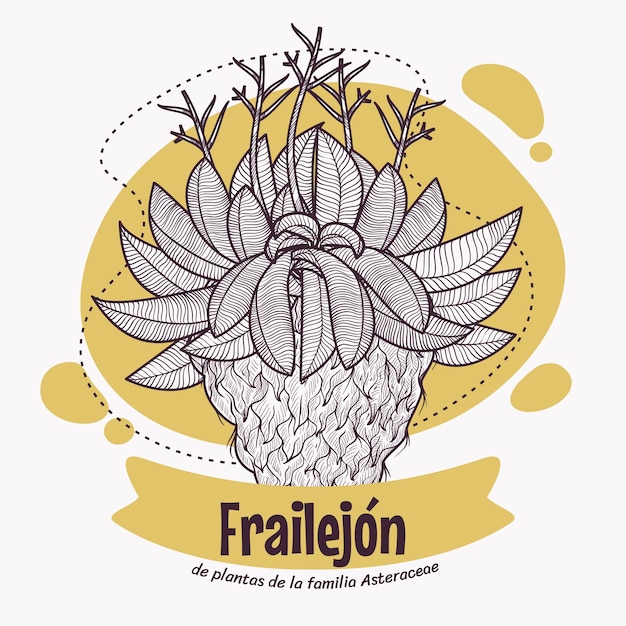 Иллюстрация завода frailejon в плоском дизайне