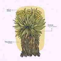 무료 벡터 평면 디자인 frailejon 공장 그림