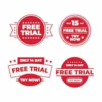 Free vector flat design free trial labels set