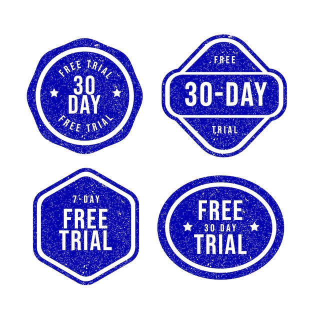 Free vector flat design free trial labels