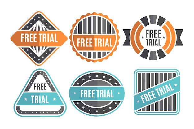 Flat design free trial labels