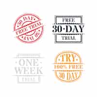 Free vector flat design free trial labels
