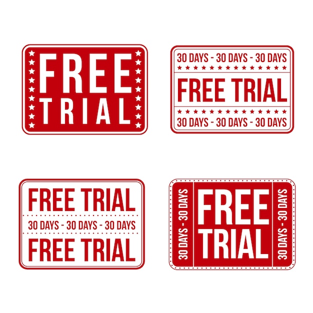 Flat design free trial labels