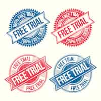 Free vector flat design  free trial stamps set