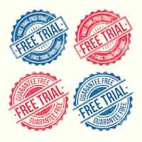 Free vector flat design  free trial stamps set