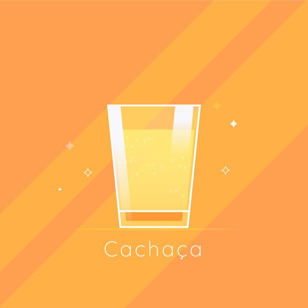 Flat design fresh cachaça illustration