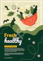 Free vector flat design fresh healthy food poster