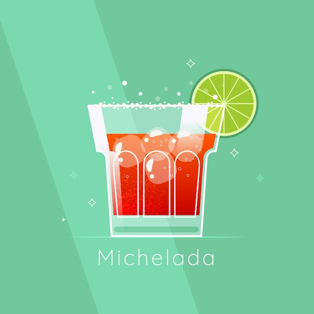 평면 디자인 신선한 michelada 그림