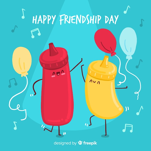 Free vector flat design friendship day background